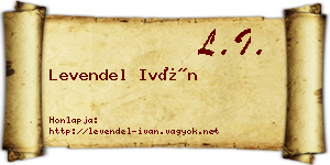 Levendel Iván névjegykártya